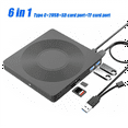 thumbnail image 3 of 6 In1 External CD/DVD Drive USB3.0 Type C CD DVD RW VCD Optical Drive with SD TF Card Reader DVD Burner for PC Laptop, 3 of 5