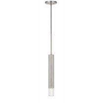 Cal Lighting 1-Light Aluminum Pendant with Glass Diffuser in Brushed Silver