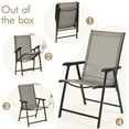 thumbnail image 5 of Patio Dining Chairs Set of 2 with Armrests, Outdoor Folding Chairs with Metal Frame and Backrest for Lawn, Garden, Yard and Poolside, 5 of 6