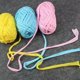 thumbnail image 3 of Nvzi Hilo para tejer a mano, 2 rollos de hilo para tela, azul claro, mezcla premium de 65 % poliéster y 35 % algodón, ideal para tejer a crochet con fácil manejo., 3 of 4