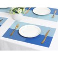 thumbnail image 6 of REGALWOVEN Placemats Set of 8, Placemats for Kitchen Dining Table Decor Washable Heat Resistant Table Placemats Wipeable Place Mat Blue 18*12in, 6 of 7