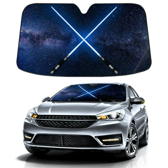 Car Windshield Sun Shade Funny for Car Front Window Star Power Foldable Car Sunshade Windshield | Vehicle Car Sun Visor UV Rays &Heat Blocker Covers Auto Window Protector