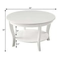 thumbnail image 3 of Convenience Concepts American Heritage Round Coffee Table 30" in White Wood, 3 of 4