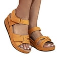 thumbnail image 7 of PEASKJP Women's Flat Sandals Comfort Slip-on Elastic Ankle Strap Slingback Light Weight Casual Walking Sandals (Yellow,8.5), 7 of 7