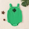 thumbnail image 2 of Baby Bodysuit Zipper My First St Patricks Day Baby Girl Boy Outfit Romper Backless Sleeveless Corduroy Overalls Jumpsuit Green, 0-3 Months, 2 of 7