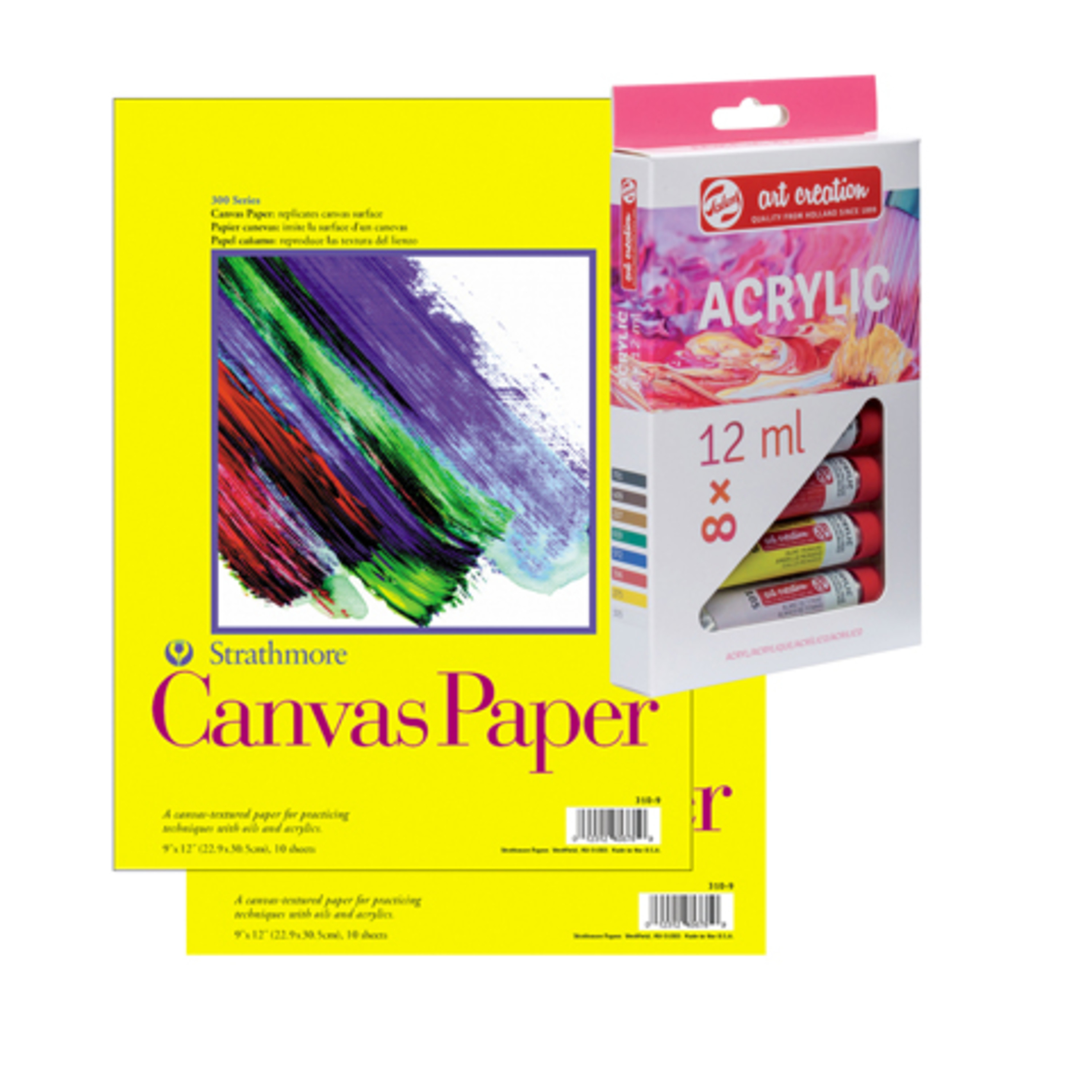 Strathmore 300 Series Canvas Pads & Royal Talens Paint Set B Walmart
