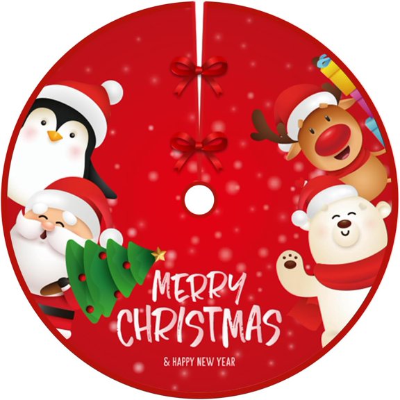 36 Inch Christmas Tree Skirt, Merry Christmas Tree Ornament for Xmas Holiday New Year Party Home Decoration
