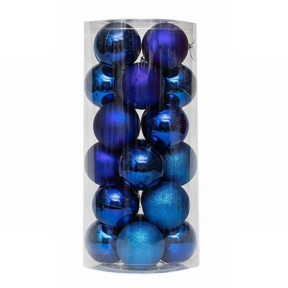 24ct Colorful Christmas Ornaments,1.1" Christmas Decorations for Home Christmas Tree Ornaments,Shatterproof Plastic Christmas Ball Ornaments Festive Party Pendant Room Decor(Dark Blue)