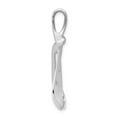 thumbnail image 2 of 14k White Gold Solid Fancy Sleek Omega Design Slide Pendant, 2 of 4