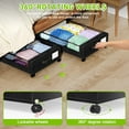 thumbnail image 3 of Under Bed Storage with Wheels, XXL 60L Under the Bed Storage Bins, Underbed Storage Containers with Lids & Label, Rolling Metal Drawer for Shoes, Clothes, Books, Toys (4-Pack Black), 3 of 12