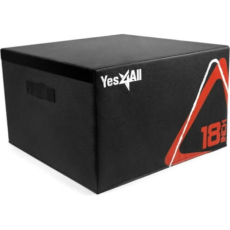 Yes4All 18 in Height Stackable Plyometric Box, for Crossfit Workout, Black