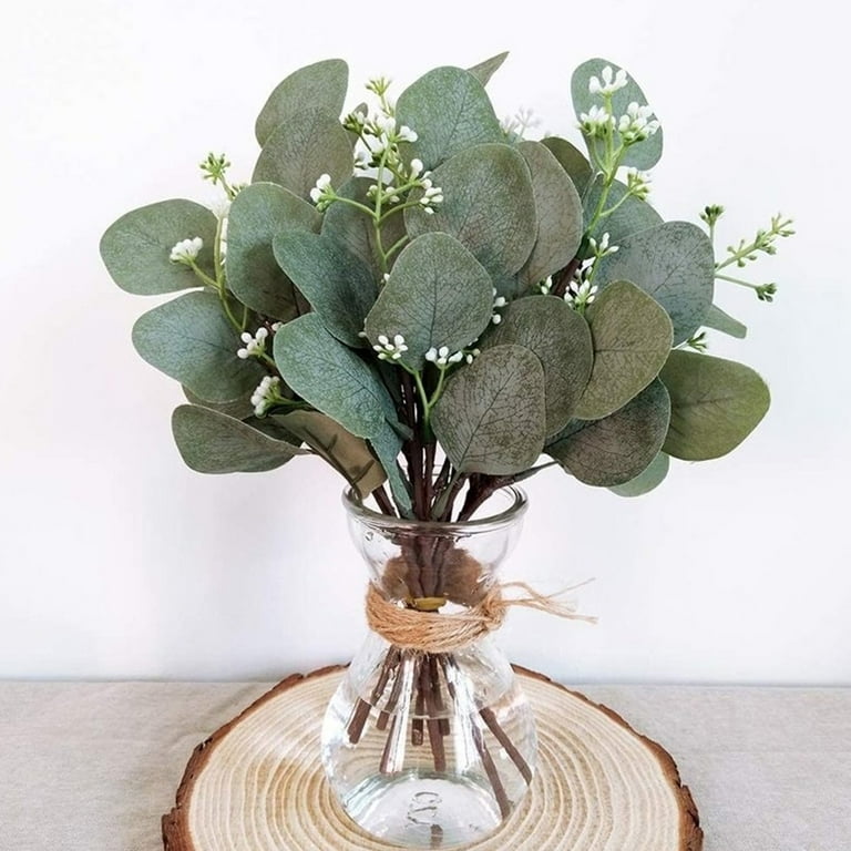 21pcs Babys Breath Artificial Flowers Eucalyptus Leaves Stems Faux Silver  Dollar Bouquets for Wedding Table Centerpiece Home Decor
