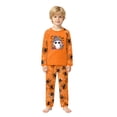 thumbnail image 2 of Family Halloween Pajama Set Long Sleeve Crew Neck, Soft Halloween Family Pajamas with Ghost Colorful Hat Print, Spooky Matching Halloween Pajamas Sleepwear, 2 of 7