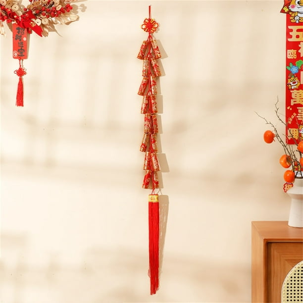 RKSTN a Hangings New Year Decorations Wall Decorations Red Chili Skewers Firecrackers Fish Ingots Bags Hanging String Decorations