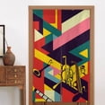 thumbnail image 2 of Doorway Drape Split Curtains, Abstract Jazz Notes Room Divider Privacy Door Curtains, 34" x 56", 2 of 6