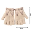 thumbnail image 6 of 1 Pair Kids Gloves Knitted Half Finger Adorable Small Ears Decor Stretchy Keep Warm Comfortable Autumn Winter Girls Boys Writing Gloves for Outdoor, 6 of 8