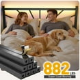 thumbnail image 4 of Full Size Metal Bed Frame with Headboard Metal Platform Bed Frame with LED Lights Bed Frame Full with Storage Underbed, Noise Free, No Box Spring, Black, 4 of 8