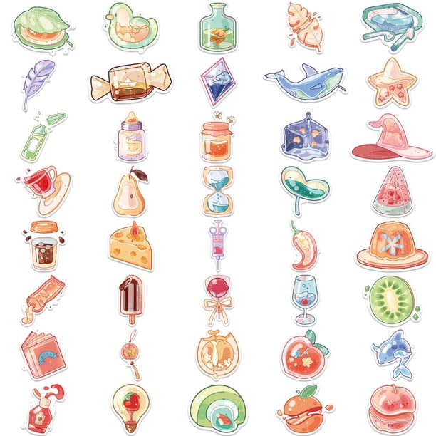 Bric Dodo 100 Pegatinas De Cristal Para Botellas De Agua, Portátil, Teléfono, Guitarra, Monopatín, Ordenador De Cristal, Vinilo, Pegatinas Estéticas Para Adolescentes, Niños Y Adultos