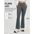 thumbnail image 6 of BALEAF Fleece Lined Pants Women Flare Leggings Thermal Warm High Waist Winter Yoga Pants with Pockets Heather Gray XL, 6 of 7