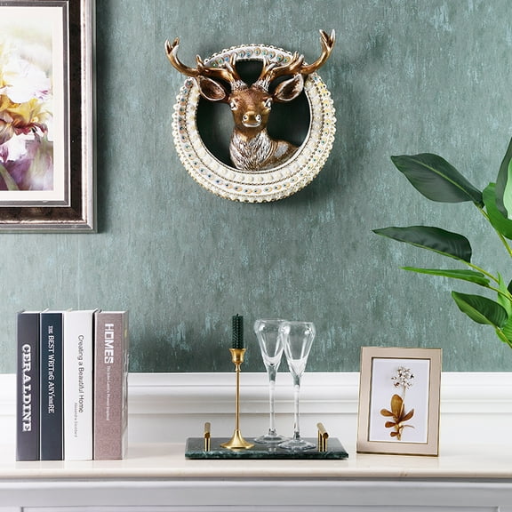 Antler Wall Mount Decor - Rustic European & American Style Creative Wall Art for Living Room, Bedroom Background Wall Decoration