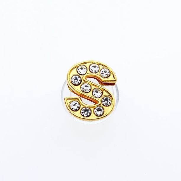 Moda Letras de oro Encantos de zapatos de metal Cristal Diamante Aleación Croc Encantos Zapatos Accesorios Hebilla Zapatos de alta calidad DecoraciónEstados Unidos Gao Jinjia LED
