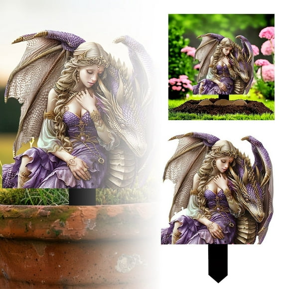 TIELUTT Acrylic Female Garden Socket Decorative Stake Birthday Decoration Ground Lights Solar Powe Banner Stands for Display Garden 6 Feet Tall Metal Valentines Day Garden Flag 28x40 Chalk Sticks Succ