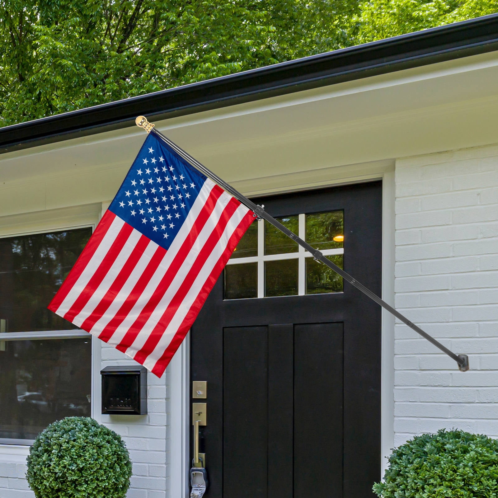 POPETPOP Stainless Steel Rotating Flag Pole Holder - Flag Stand for Yard, Balcony, Garden, Outdoor Use