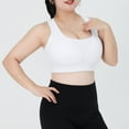 thumbnail image 4 of Loopsun Plus Size Womens Bras, Sports Bras for Womens, Women's Bra Soild Wire Free Underwear Bra Everyday Gathering Sports Bra Yoga Underwear White, 4 of 5