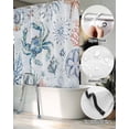 thumbnail image 5 of Split Shower Curtain for Transfer Bench, Ocean Crab Fabric Shower Curtains for Bathroom, Summer Coastal Coral Flower Shells Tub Sliding Transfer Bench Waterproof Bath Curtains 72"x96", 5 of 9