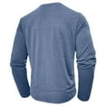 thumbnail image 7 of ZCFZJW Mens Athletic Henley Shirts Casual Lightweight Long Sleeve Button Crewneck Pullover Tops with Pocket Regular Fit Cotton Workout Tees Shirt Blue M, 7 of 7
