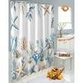 thumbnail image 5 of Shower Curtain, Coastal Starfish Coral Sea Shell Pumpkin Waterproof Shower Curtain Set with Hooks for Bathroom Showers,Stalls and Bathtubs,72x72In Thanksgiving Day, 5 of 7