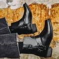 thumbnail image 2 of Cowboy Boots For Men Outdoor Zipper Non-Slip Wear-Resistant Heel Classic Short Boots Fall Winter Traditional Boots, 2 of 4