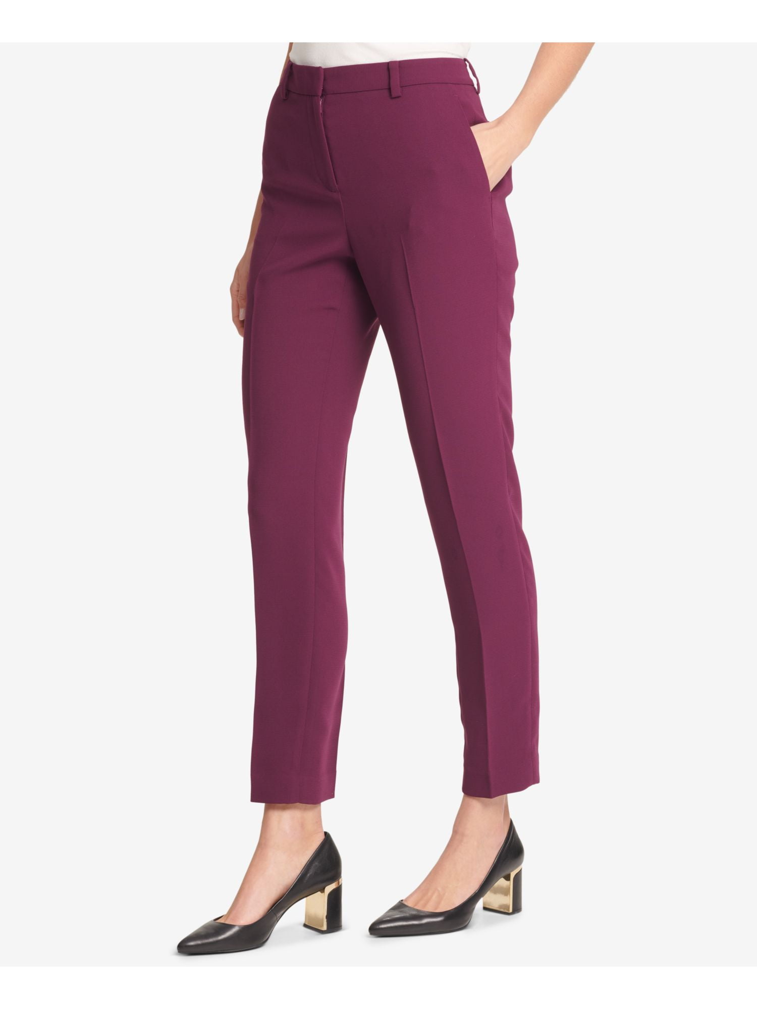 DKNY - DKNY Womens Purple Fixed Waist Skinny Pants Size: 14 - Walmart.com - Walmart.com