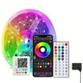 thumbnail image 1 of Zootealy 24V RGB LED Strip Light Kit with 44-Key Infrared Bluetooth Controller, Static Cling, Music Sync, and Thin Bluetooth Box - 30m (16 LEDs/m) - US Standard, 1 of 6
