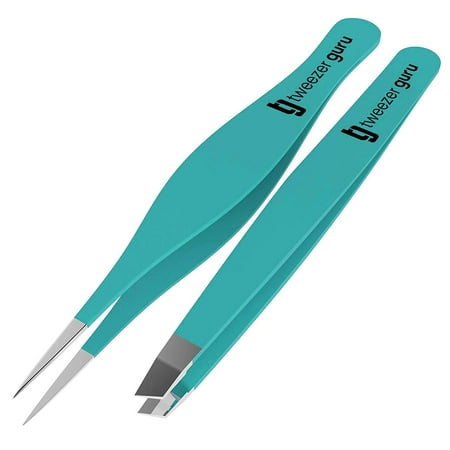 Tweezer Guru Eyebrow Tweezers for Women & Men - Set of 2, Professional, Stainless Steel, Slant and Pointed Tweezers for Ingrown Hair, Splinters and Blackhead Removal (Teal) | Walmart Canada Tweezer Guru Eyebrow Tweezers for Women & Men - Set of 2, Professional, Stainless Steel, Slant and Pointed Tweezers for Ingrown Hair, Splinters and Blackhead Removal (Teal) | Walmart Canada
