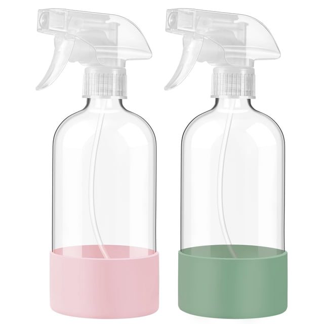 Botellas de aerosol de vidrio JohnBee de 500 ml con funda de silicona, paquete de 2