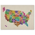 thumbnail image 2 of Trademark Art 'USA States Text Map' Canvas Art by Michael Tompsett, 2 of 4