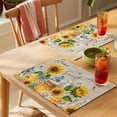 thumbnail image 4 of Vintage Sunflowers Honey Placemats Set of 4, Daisy Blue Flower Bee Home Sweet Non-Slip Place Mats Washable Table Mats for Kitchen Dining Table Decorations Indoor/Outdoor, 4 of 9