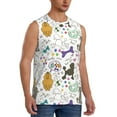 thumbnail image 2 of Fotbe Men's Colorful Poodle Dog Print Men's Sleeveless Muscle Tank Tops Casual T-Shirts for Gym Workout Beach-X-Large, 2 of 8