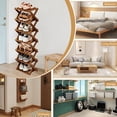 thumbnail image 3 of SHIBAILI 7-Tier Bamboo Folding Shoe Rack - No Assembly, Space-Saving(Tawny), 3 of 9
