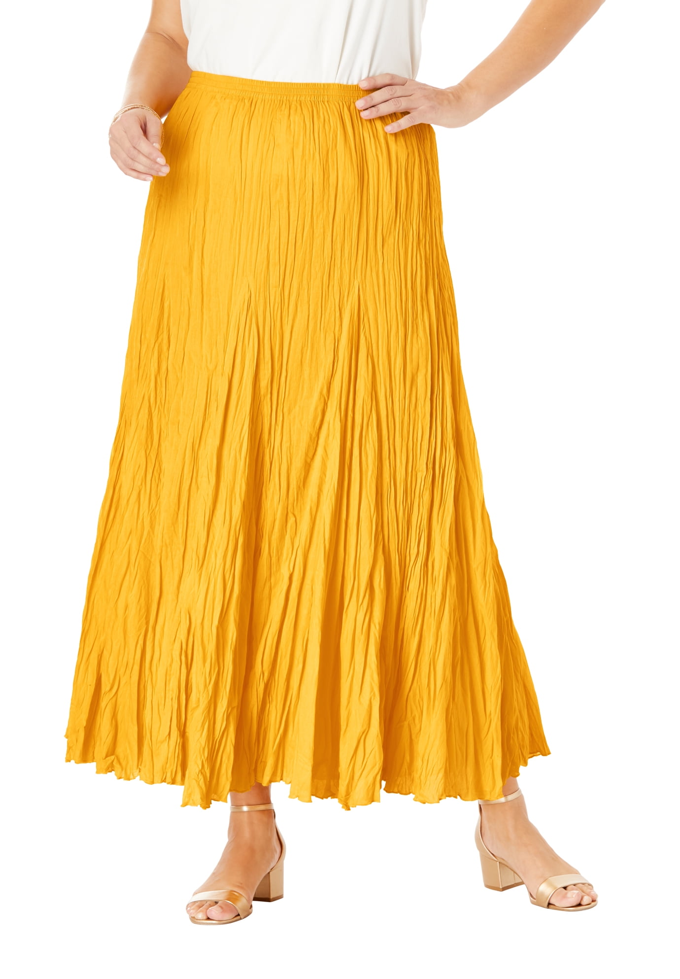 Cotton Crinkled Maxi Skirt - Walmart 