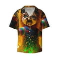 thumbnail image 2 of Lsque Chucky print Men's Cuban Collar Short Sleeve Shirt Summer Beachwear Casual Button Down Fashionable Vacation Leisure Shirt-Medium, 2 of 7