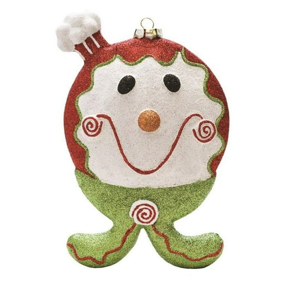 Northlight 9" Red and Green Glittered Shatterproof Gingerbread Boy Christmas Ornament