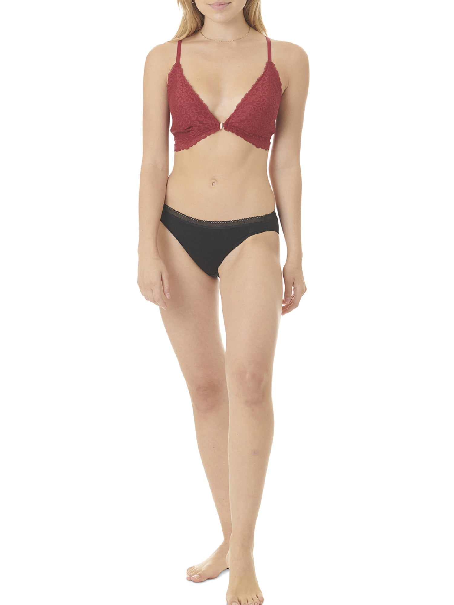 No Boundaries Juniors Lace Front Close Bralette