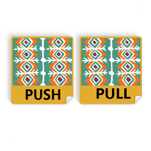Green Pattern Mexico Totems Ancient Civilization Push Pull Door Sign Vinyl Stickers Shop