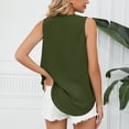 thumbnail image 4 of Camisa de gasa sin mangas para mujer, cuello en V profundo, ajuste holgado, informal, con ribete de encaje, camiseta sin mangas de moda, 4 of 6