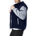thumbnail image 3 of Capreze Men Fleece Hoodies Full Zip Outwear Solid Color Hooded Sweatshirt Thick Plush Jacket Long Sleeve Sherpa Lined Sweatshirts Coat (W03) Blue 3XL, 3 of 6