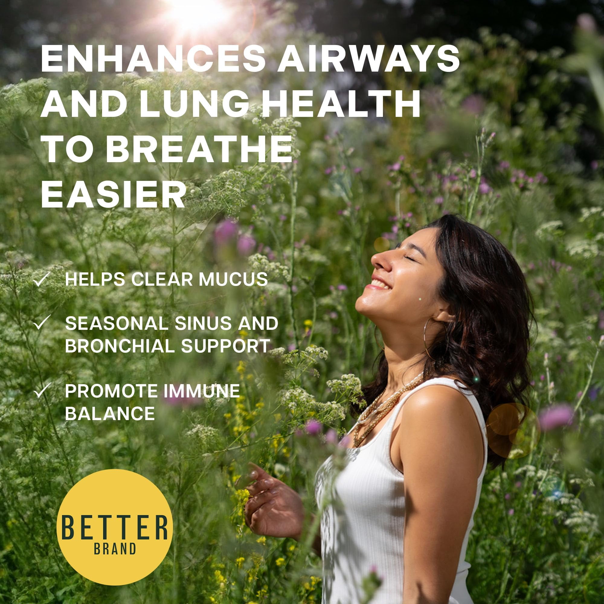 Betterbrand BetterLungs Lung Support Supplement with NAC, Mullein Leaf for Smokers, Respiratory Health Formula with Elderberry, Vitamin D, Ginseng, Reishi Mushroom - 60 Capsules - Pack of 3