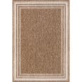 thumbnail image 2 of JONATHAN Y TSN210C-5 Lido Traditional Casual Pinstripe Border Brown/Cream 5 ft. x 8 ft. Indoor/Outdoor Area Rug, 2 of 10