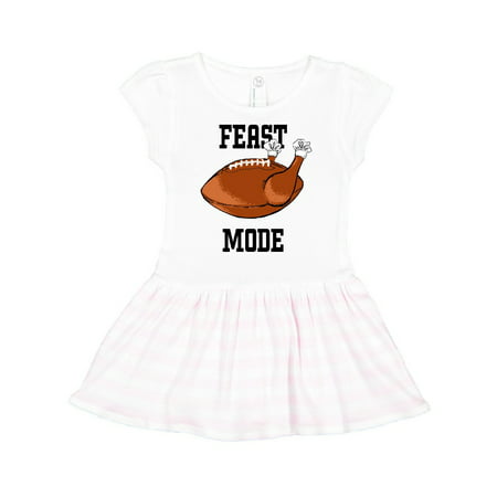

Inktastic Thanksgiving Feast Mode Turkey Football Gift Toddler Girl Dress
